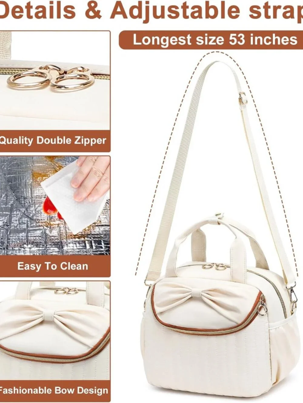 Stylish Insulated Lunch Tote for Women | Large Cooler Bag with Shoulder Strap